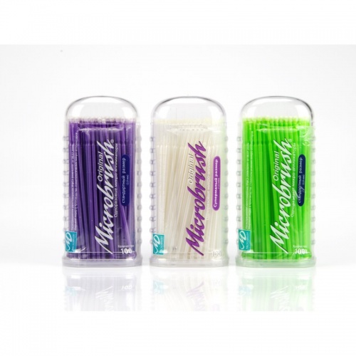 Аппликаторы стоматологические пластиковые для жидкостей укороченные Microbrush WP SuperFine (100 шт.)