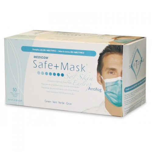 Маски на резинках для чувствительной кожи с барьером против запотевания SofSkin Antifog (50 шт.)