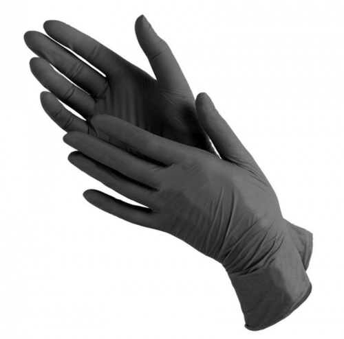 Перчатки нитриловые черные размер XS, 100 шт, Benovy