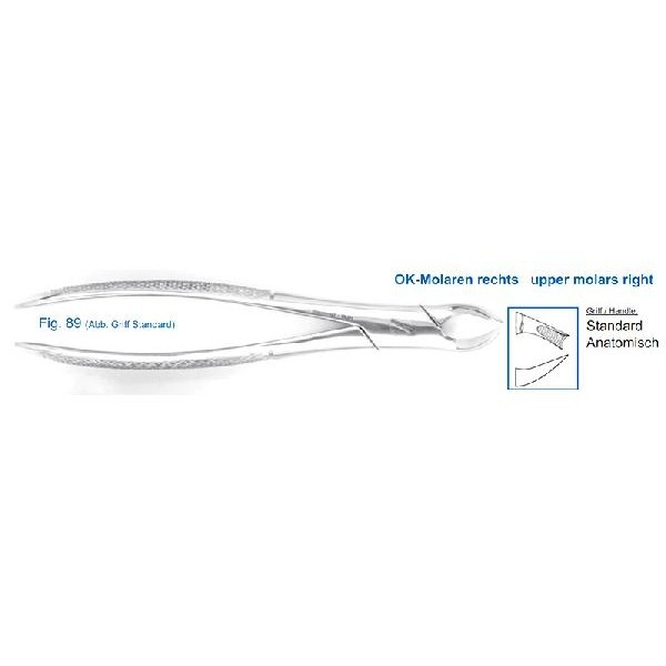 Щипцы для удаления зубов верхние, моляры правые