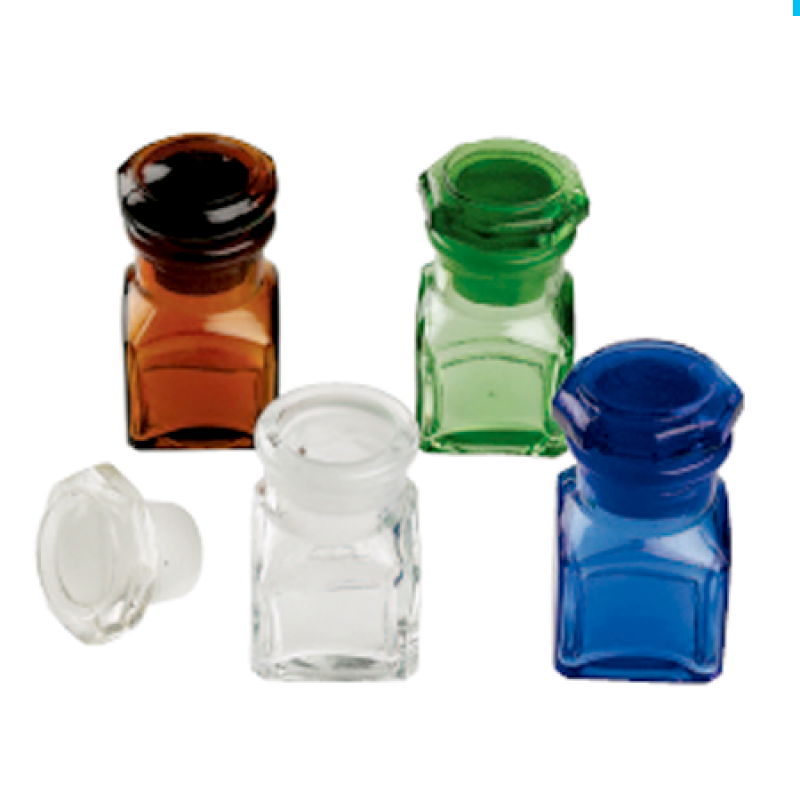 Емкость стеклянная для стоматологических жидкостей с крышкой квадратная Medicament Bottles (Square)