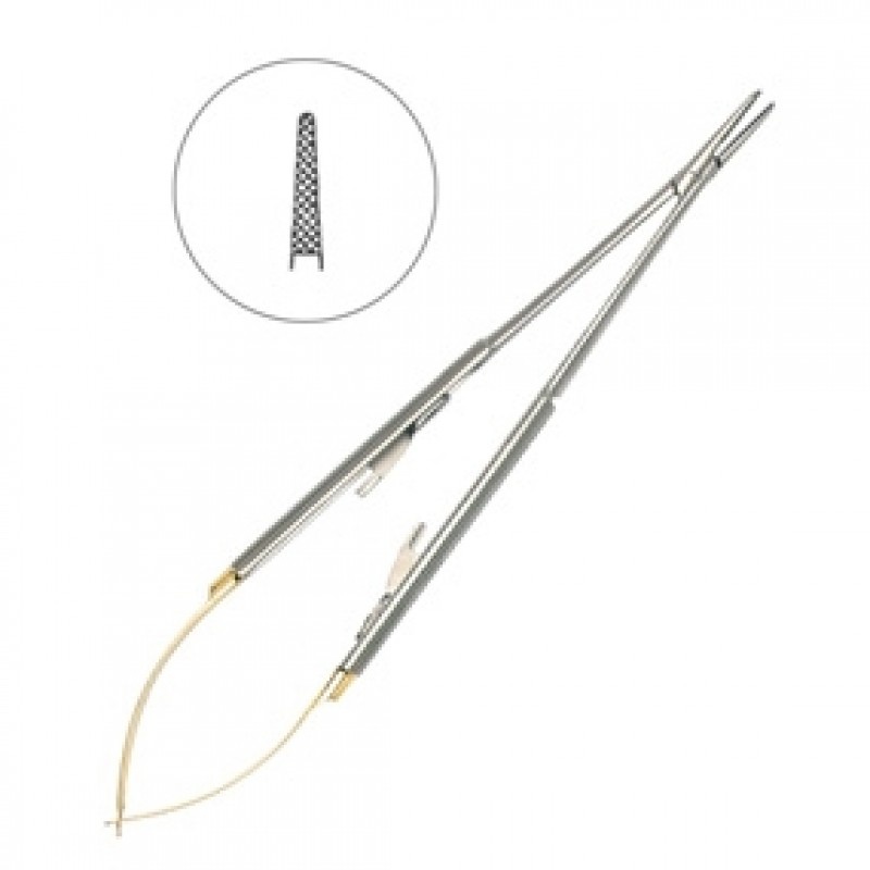 Иглодержатель микрохирургический прямой Micro-Nadelhalter TC 18 см 40-47
