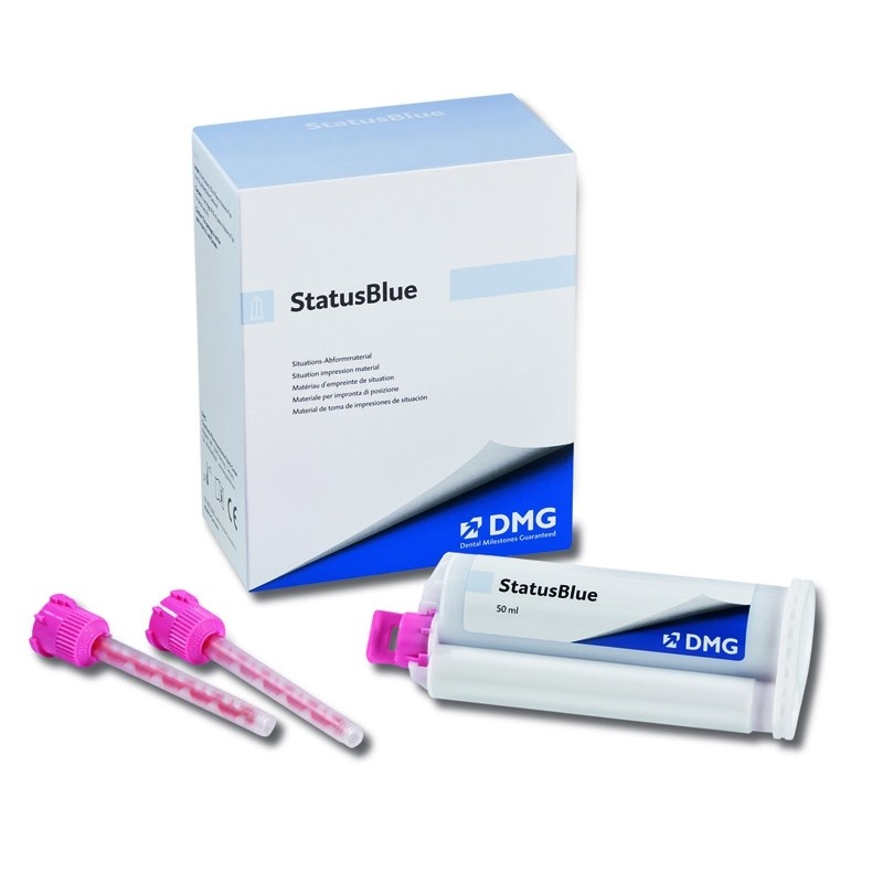 Материал высококачественный поливинилсилоксановый ситуационный оттискной StatusBlue Automix (2 картриджа по 50 мл, насадки)