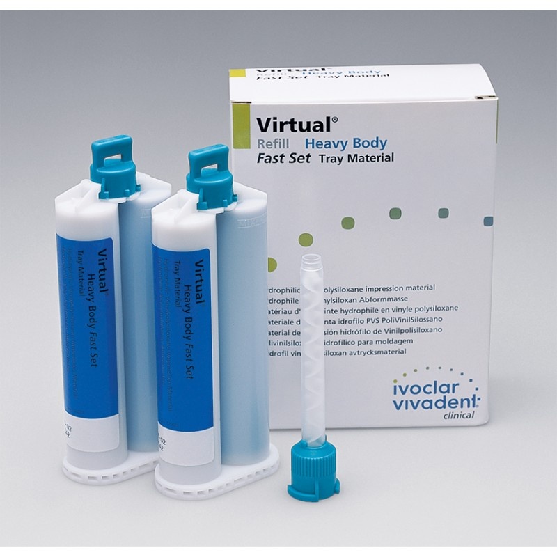 Материал оттискной поливинилоксановый Virtual Refill (2 картриджа по 50 мл, 12 канюль)