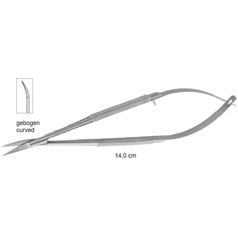 Ножницы хирургические изогнутые Castroviejo-Gomel 140 мм 19-28