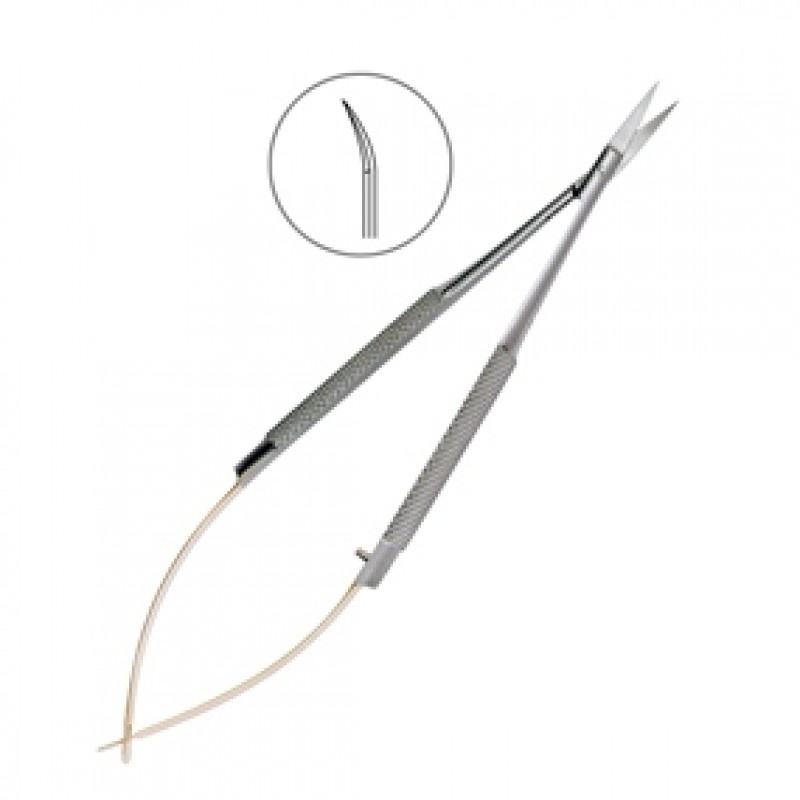 Ножницы хирургические изогнутые Castroviejo-Gomel TC 140 мм 19-28TC