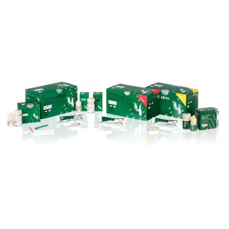 Цемент стеклоиономерный пакуемой вязкости улучшенный GC Fuji IX GP EXTRA (набор)