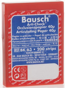 Бумага артикуляционная Baush BK63 40 мкм 200 листов красно-синяя