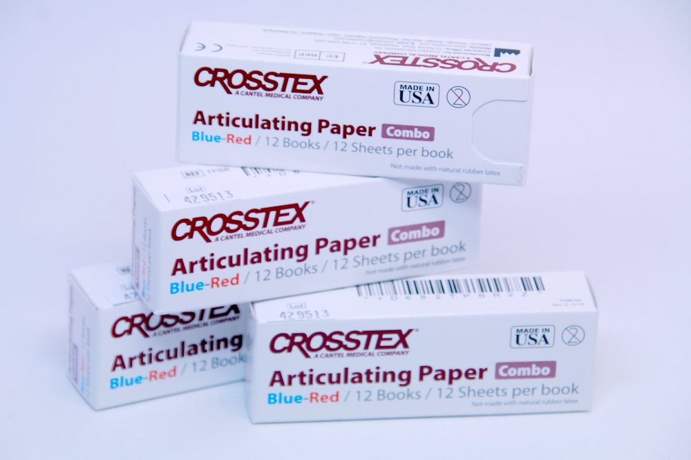 Бумага артикуляционная CROSSTEX 71 мкм 144 листа красно-синяя