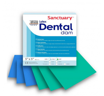 Раббер Дам платки детские синие 127 * 127 мм Sanctuary Medium 52 шт