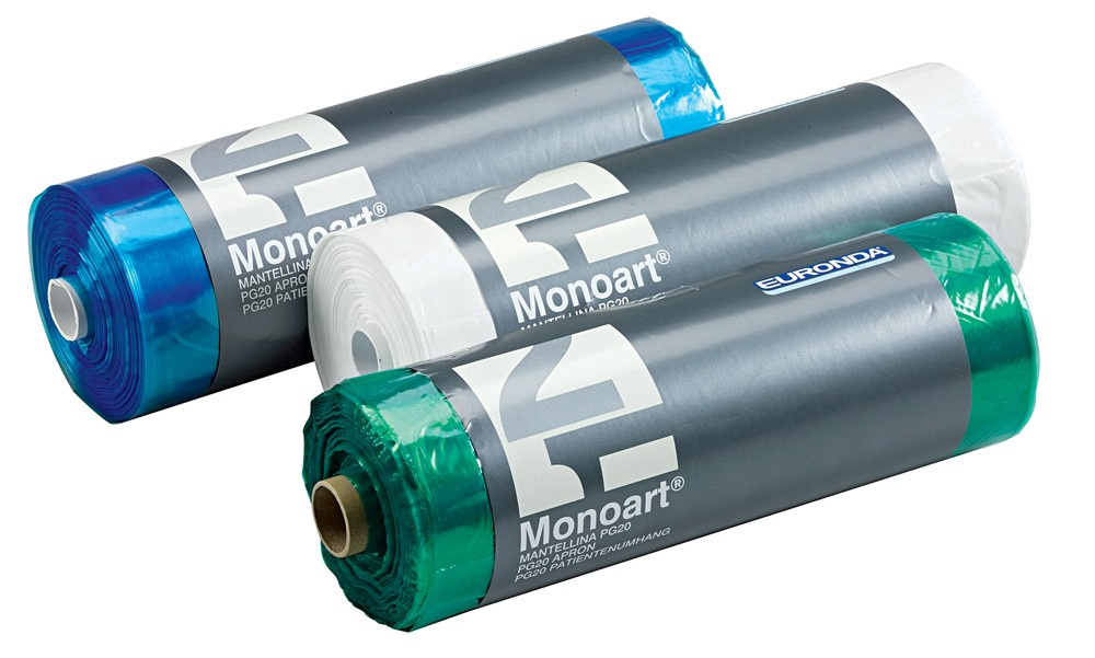 Фартуки полиэтиленовые Monoart в рулоне голубые 81 * 53 см 200 шт