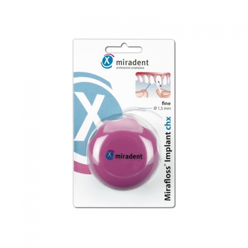Супер-флосс антибактериальный для имплантов и брекетов Mirafloss Implant chx (50 нитей по 15 см)