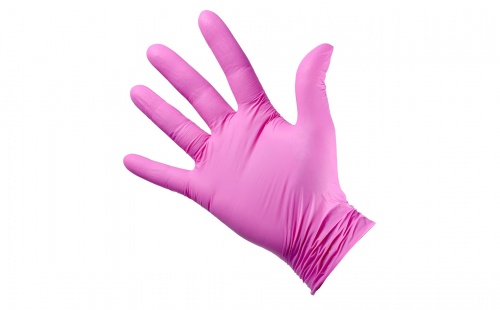 Перчатки нитриловые розовые размер XS, 100 шт, BENOVY Nitrile MultiColor