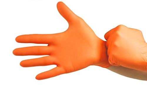 Перчатки нитриловые оранжевые размер S, 100 шт, BENOVY Nitrile MultiColor